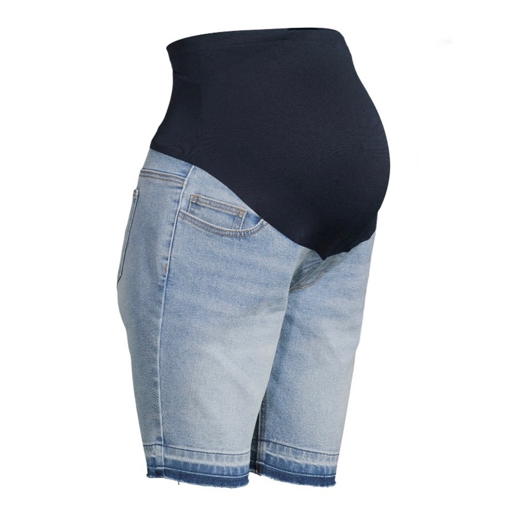 Time and Tru Maternity XXL (20) Bermuda Pull-On light Wash Stretch Denim Shorts